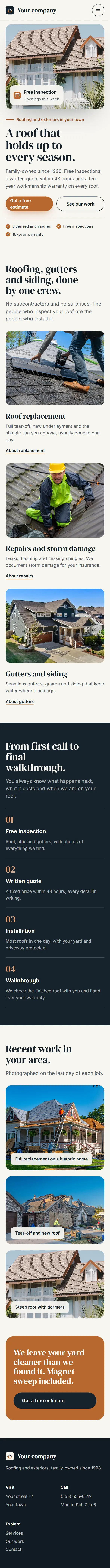 The same website on a phone.